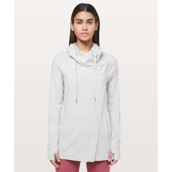 LULULEMON Coast Easy Wrap Jacket Tunic Length Asymmetrical Zip - Picture 1 of 16